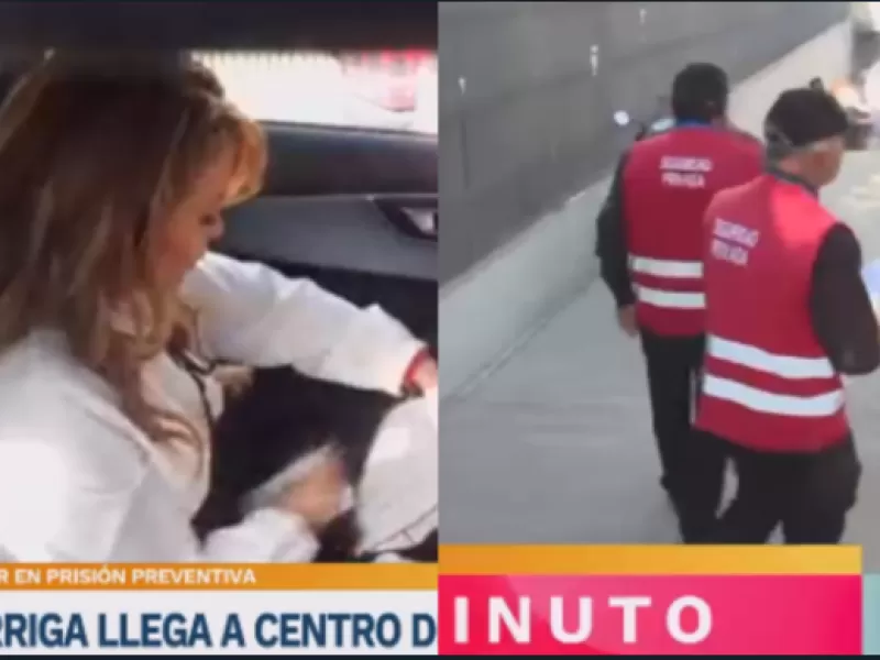 Un periodista de CHV sufre un tenso momento con el guardia a la llegada de Cathy Barriga al Centro de Justicia